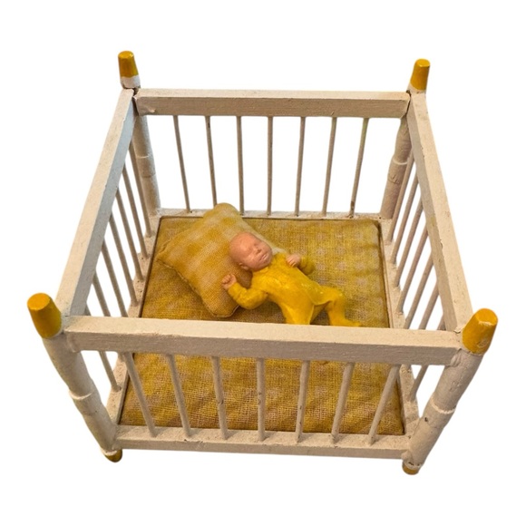 Other - Vintage Dollhouse Concord Miniature White Yellow Playpen